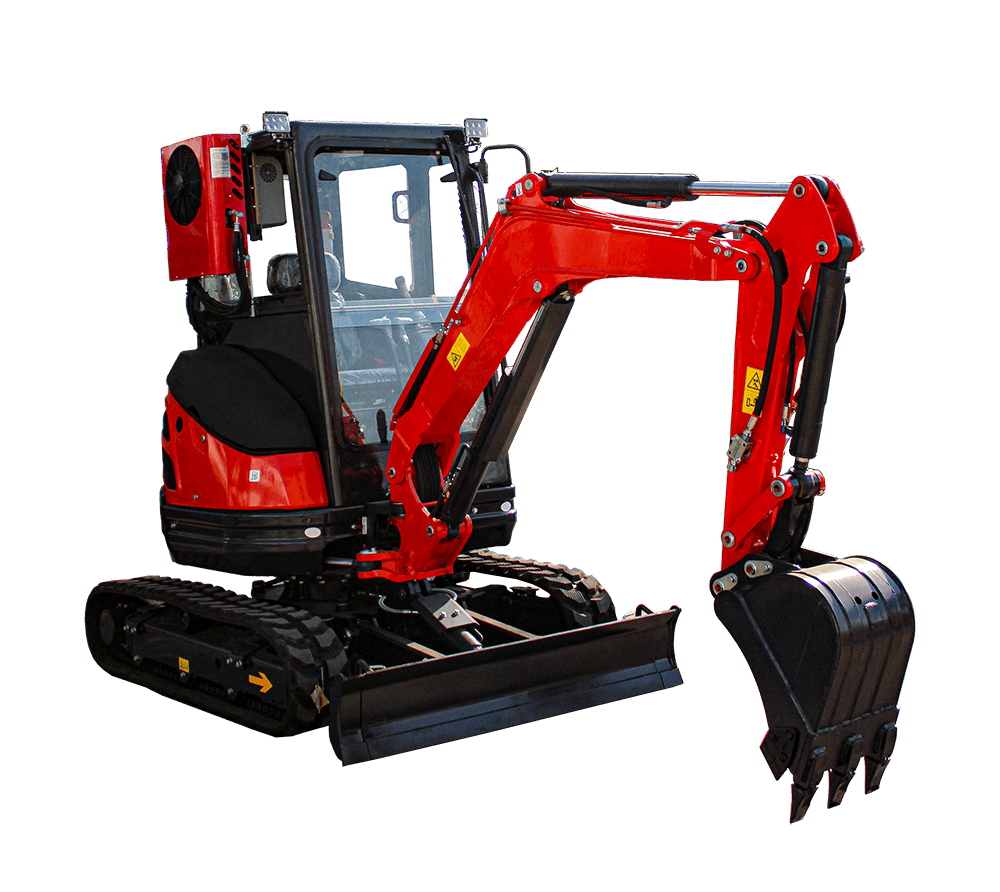 Red excavator