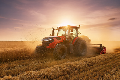 Tractor used for harvesting and transport