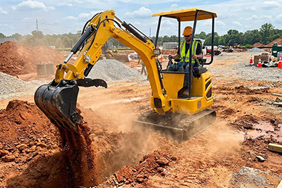 Excavator working on a construction site