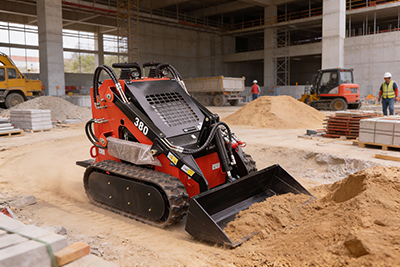 Skid steer loader on a construction site