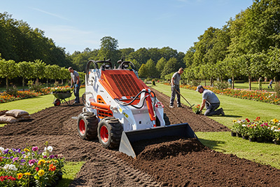 Skid steer loader for landscaping
