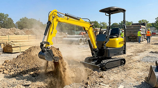 Excavator working on a construction project