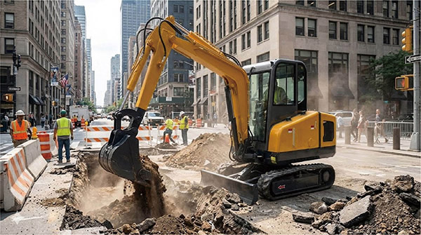 Excavator used for infrastructure development