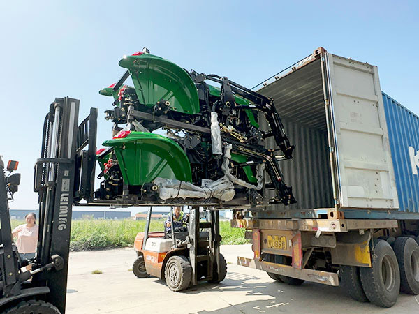 Machinery packed inside a shipping container