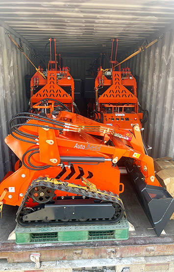 Orange attachments packed in a shipping container