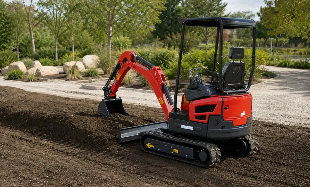 Planting soil leveled across landscape areas