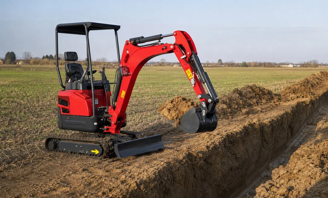 Drainage ditch opened across cultivated ground